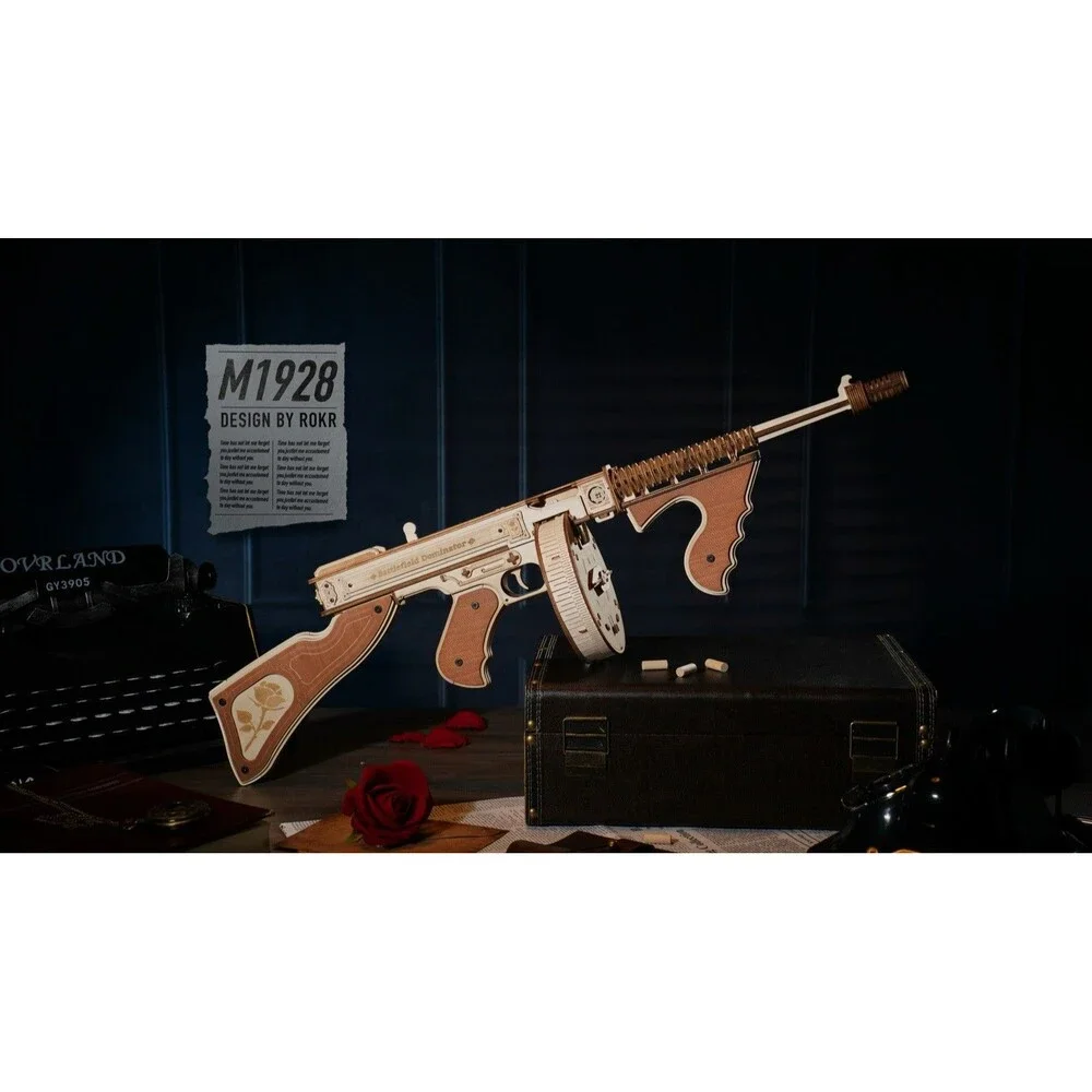 ROKR 3D Justice Guard Wooden Puzzle Submachine Gun 14+ , 275 Pieces, Model LQB01